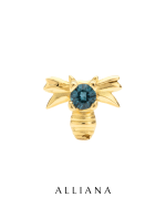 Piercing Abeja Real en Oro Amarillo 18K con London Blue