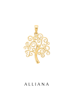 Dije Árbol de la Vida Ondeado en Oro Amarillo 18K
