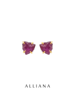 Aretes Rubí Rustico en Oro Amarillo 18K