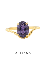 Anillo Cianita Entorchado en Oro Amarillo 18K