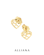 Aretes Corazón Mándala en Oro Amarillo 18K