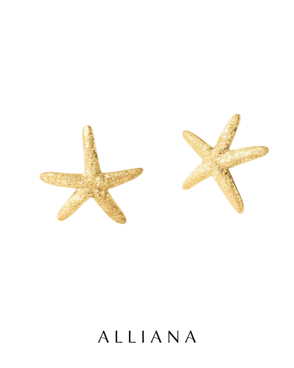 Aretes Estrella de Mar en Oro Amarillo 18K