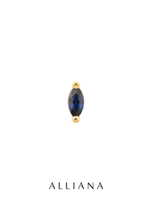 Piercing Zafiro Almendra en Oro Amarillo 18K