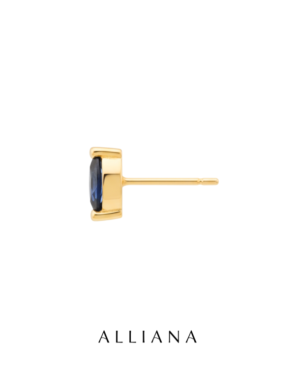 Piercing Zafiro Almendra en Oro Amarillo 18K