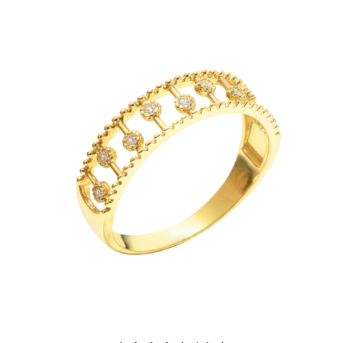 Anillo Imperium en Oro Amarillo 18K con Diamantes de Laboratorio