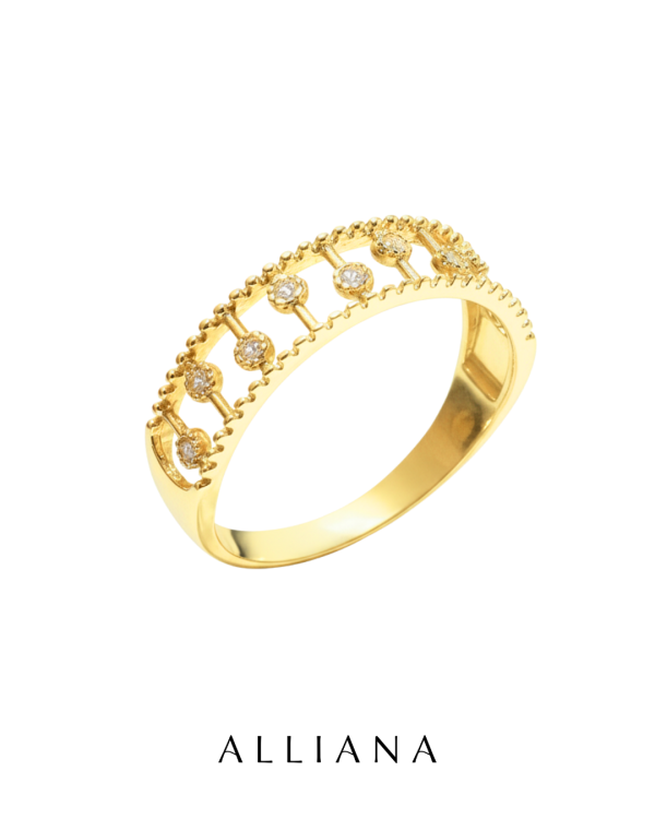 Anillo Imperium en Oro Amarillo 18K con Diamantes de Laboratorio