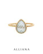 Anillo Eclat en Oro Amarillo 18k con Aguamarina Natural