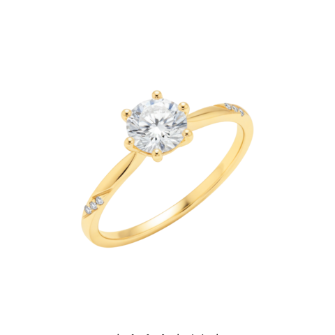 Anillo Isabella en Oro Amarillo 18K con Moissanites