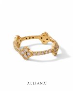 Anillo Bloom en Oro Amarillo 18K con Moissanites