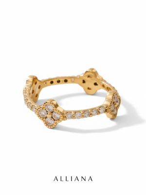 Anillo Bloom en Oro Amarillo 18K con Moissanites