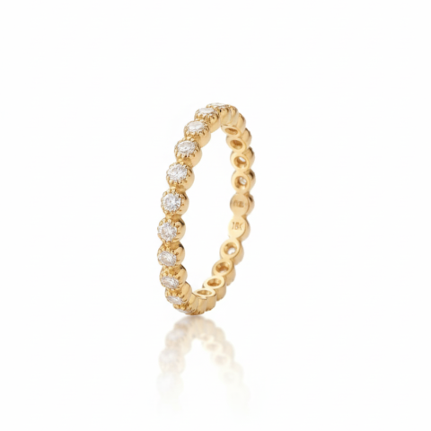 Anillo Riviere Infinity en Oro Amarillo 18K