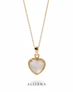Dije Cuarzo Rosa Corazón en Oro 18K