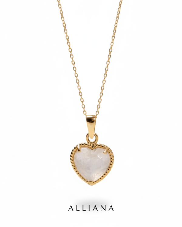 Dije Cuarzo Rosa Corazón en Oro 18K