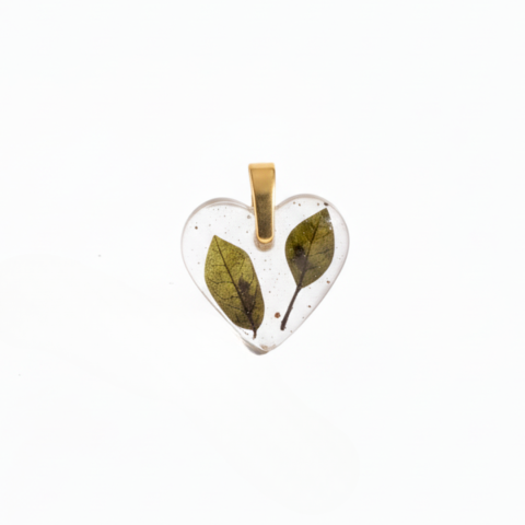 Dije Hoja Eterna con Argolla en Oro 18K