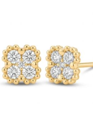 Aretes Bloom en Oro Amarillo 18k con Diamantes de Laboratorio