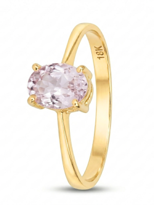 Anillo Bella en Oro Amarillo 18k con Morganita Natural