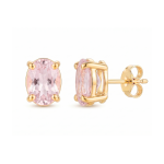 Aretes Bella en Oro Amarillo 18k con Morganita Natural