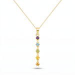 Dije Iris en Oro Amarillo 18k con Piedras Naturales